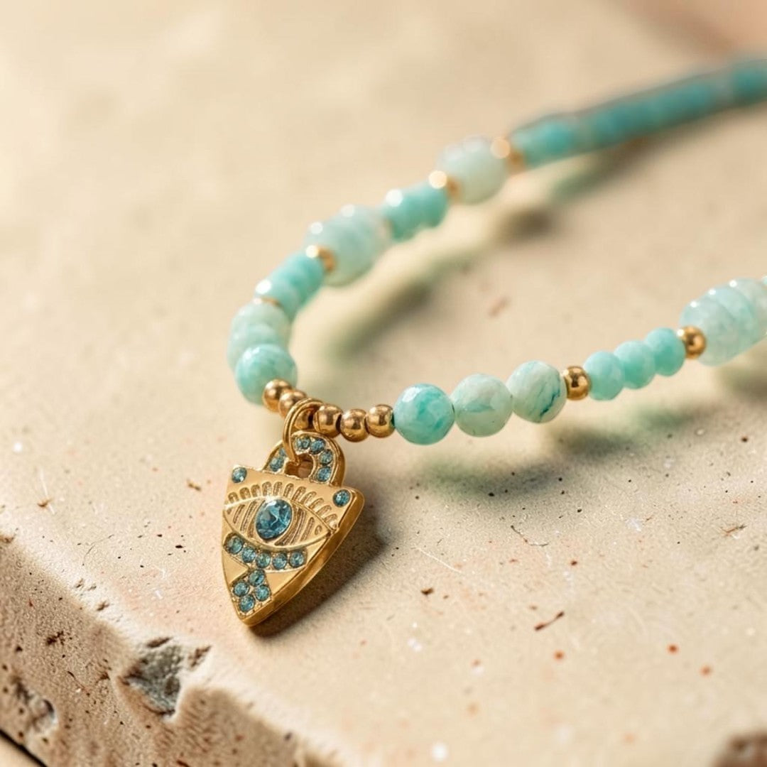 ATELIER-TIBET – Collier Œil Protecteur en Amazonite