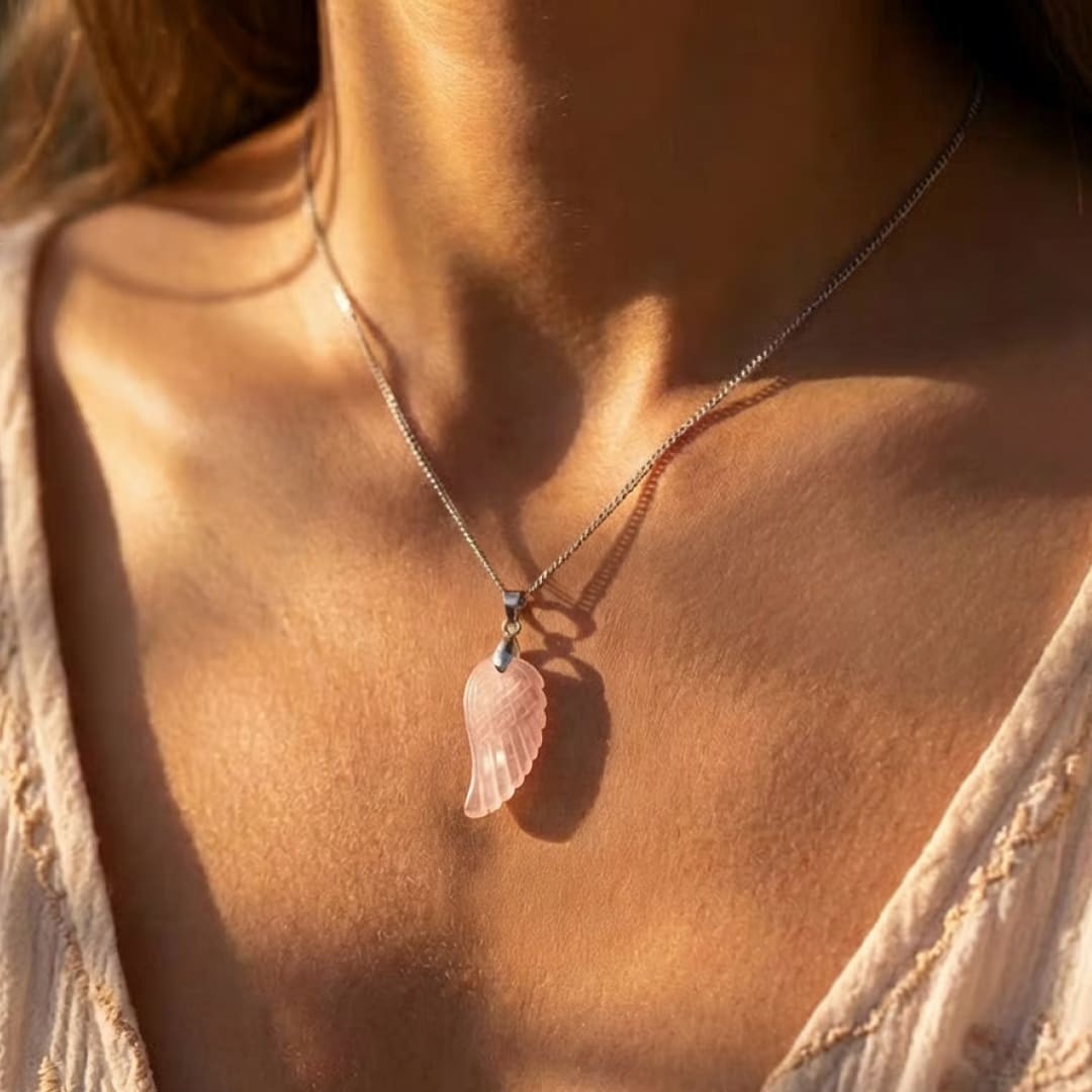 ATELIER-TIBET – Pendentif Aile d'Ange en Pierre Naturelle