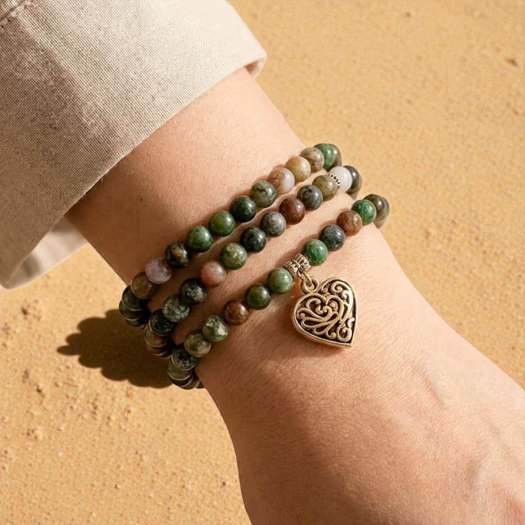 ATELIER-TIBET – Bracelet Mala Énergie Lumineuse en Agate Indienne