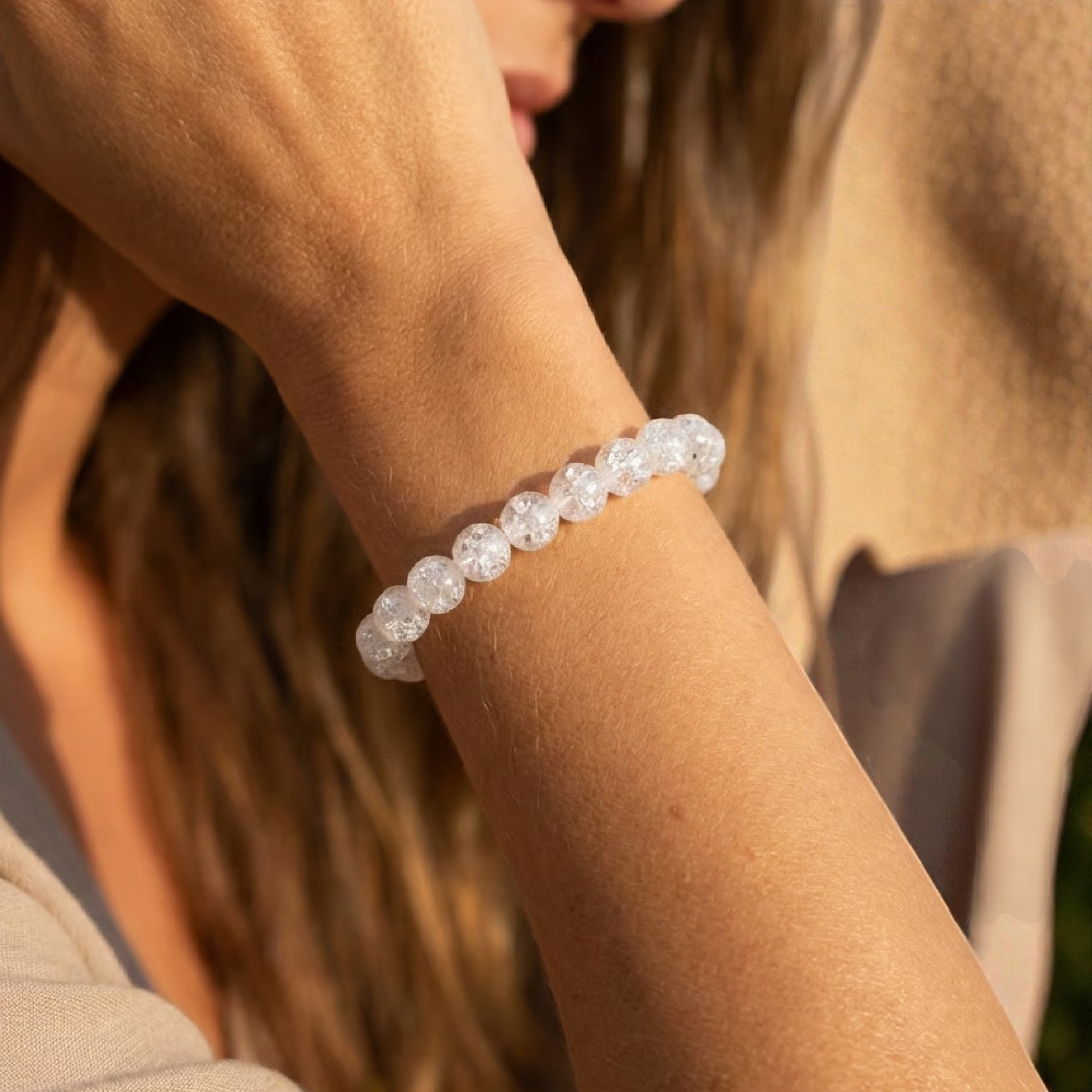 ATELIER-TIBET – Bracelet Esprit Léger en Cristal de Roche Craquelé