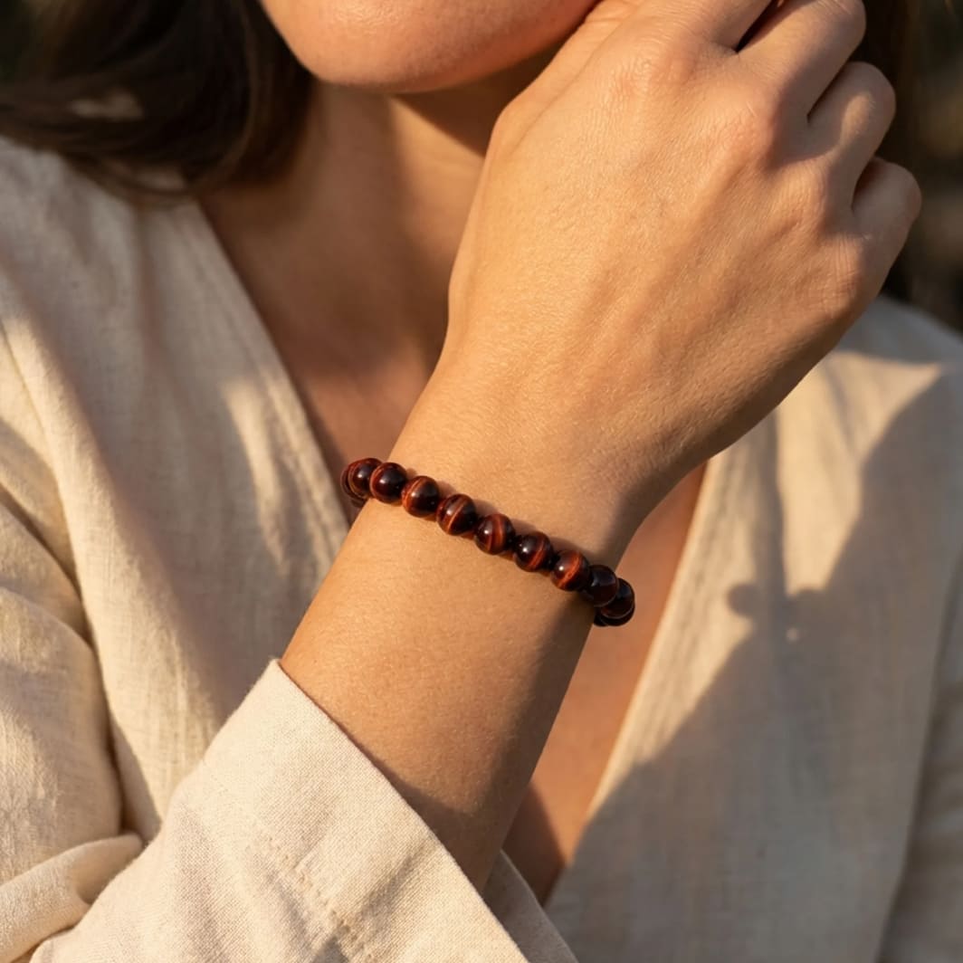 ATELIER-TIBET – Bracelet Bouclier Terrestre en Œil de Taureau