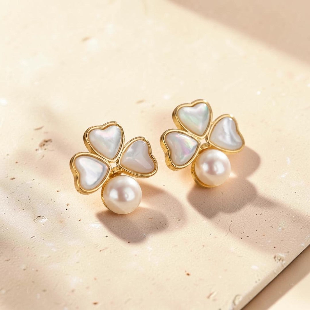 ATELIER-TIBET – Boucles d’Oreilles Chance Apaisante en Nacre