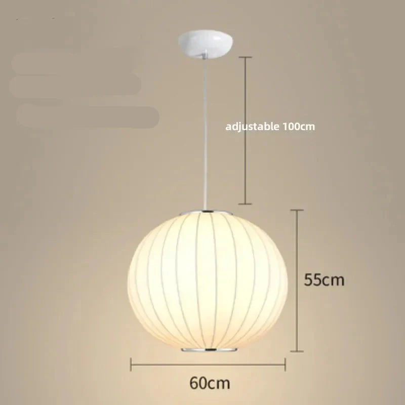 ATELIER-TIBET – Lampe Japonaise Suspendue Ronde en Soie