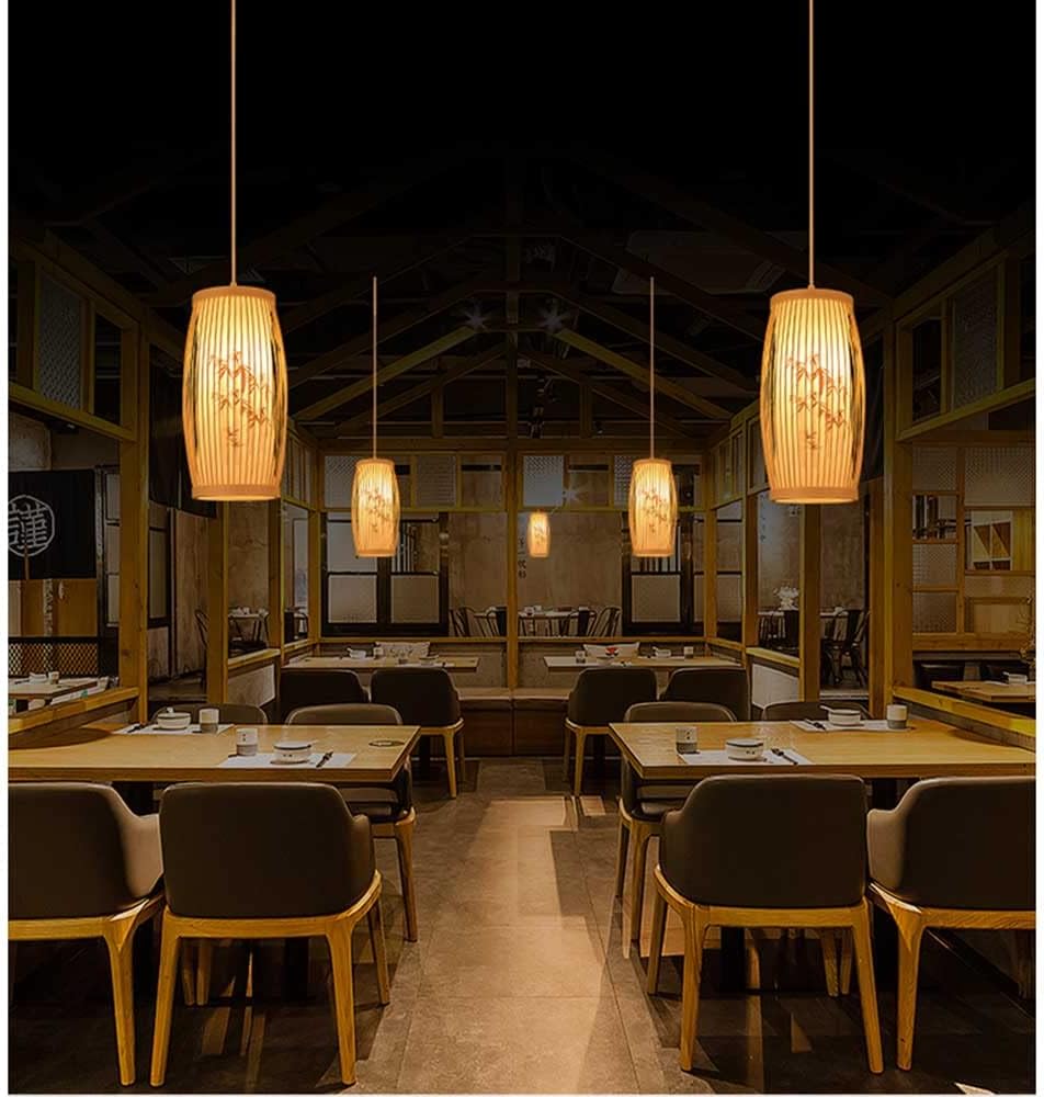 ATELIER-TIBET – Lampe Suspendue Japonaise Épurée en Bambou