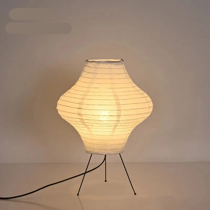 ATELIER-TIBET – Lampe de Table Japonaise en Papier de Riz, Design Akari Inspiré, Lumière Zen