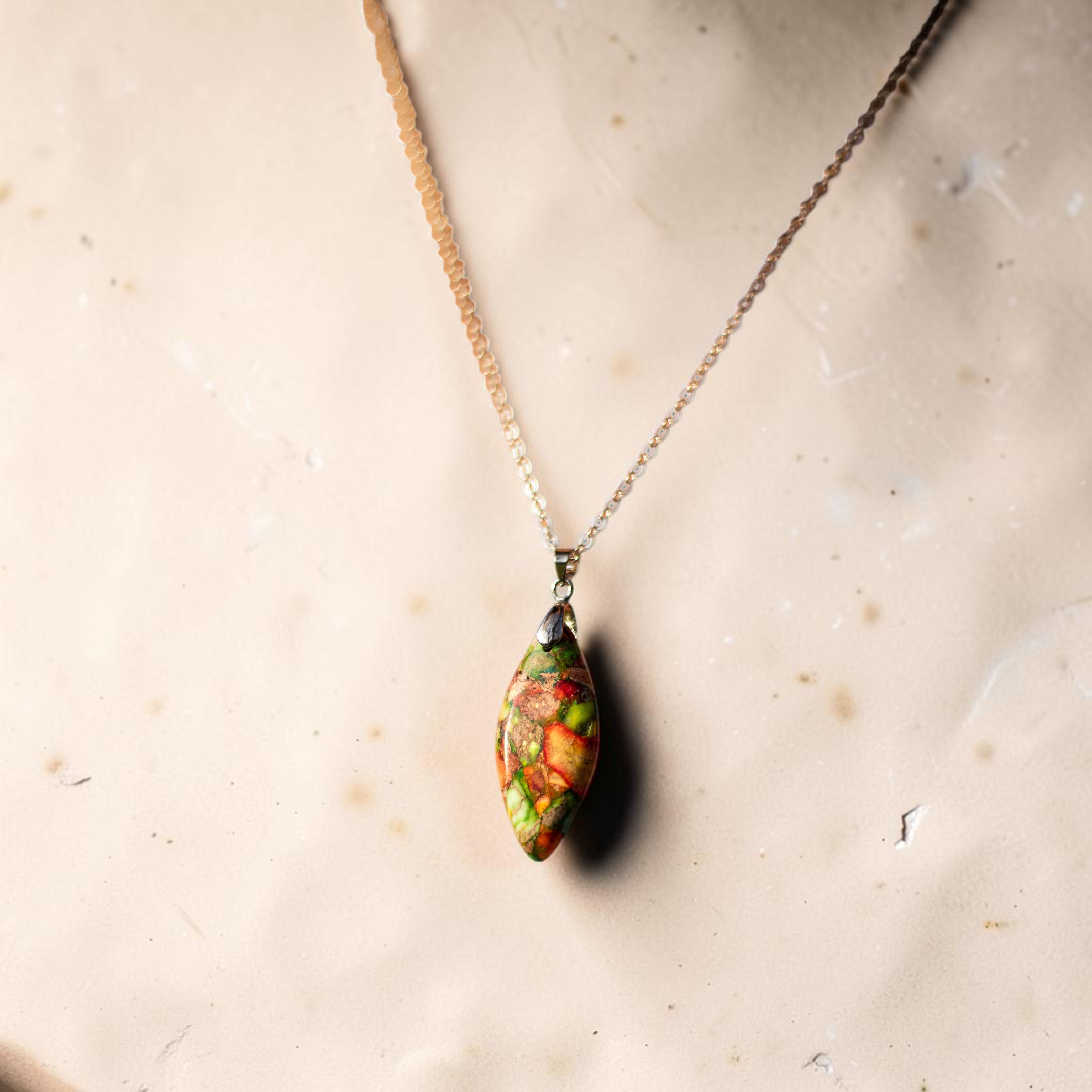 ATELIER-TIBET – Pendentif Arlequin en Jaspe
