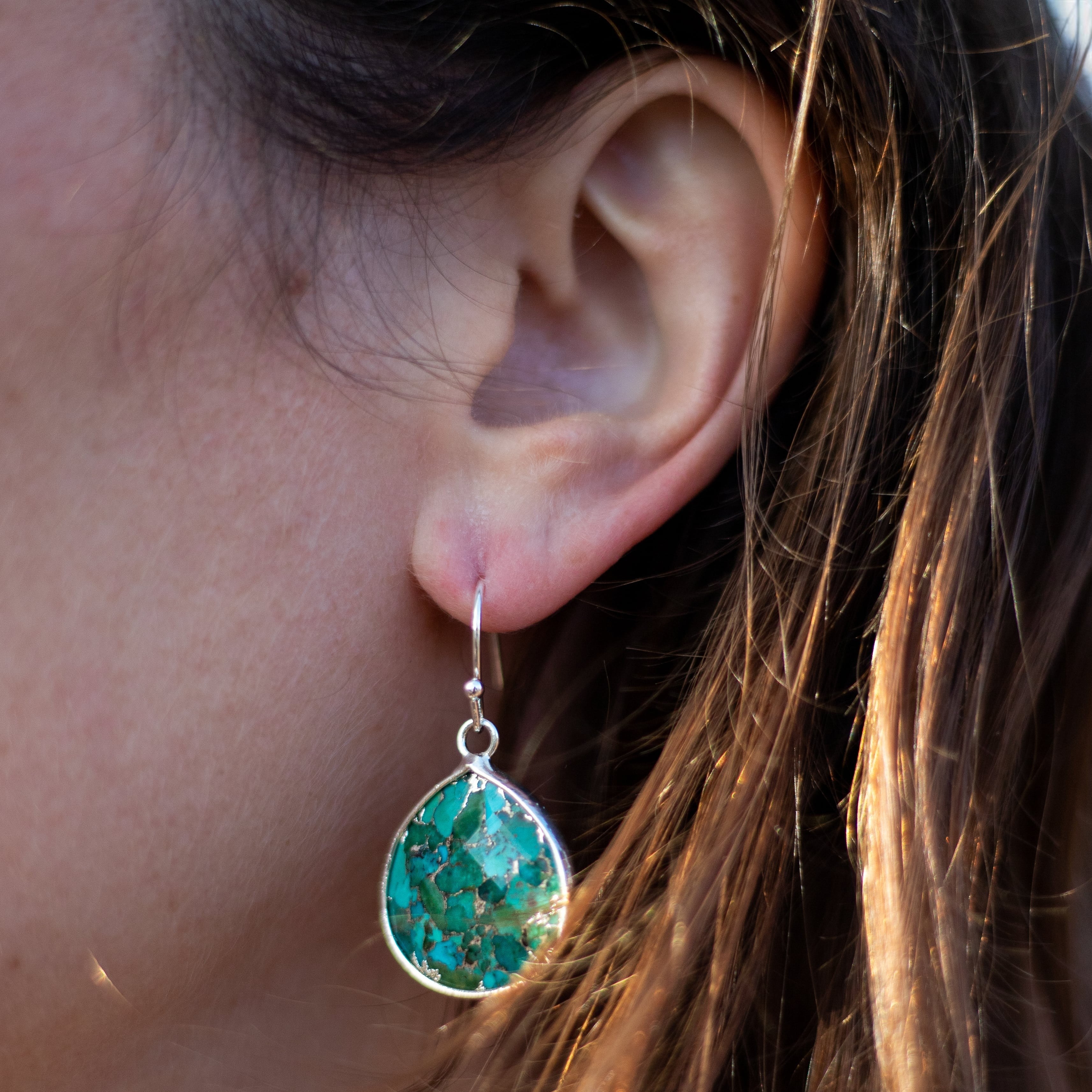 ATELIER-TIBET – Boucles d'Oreilles en Turquoise