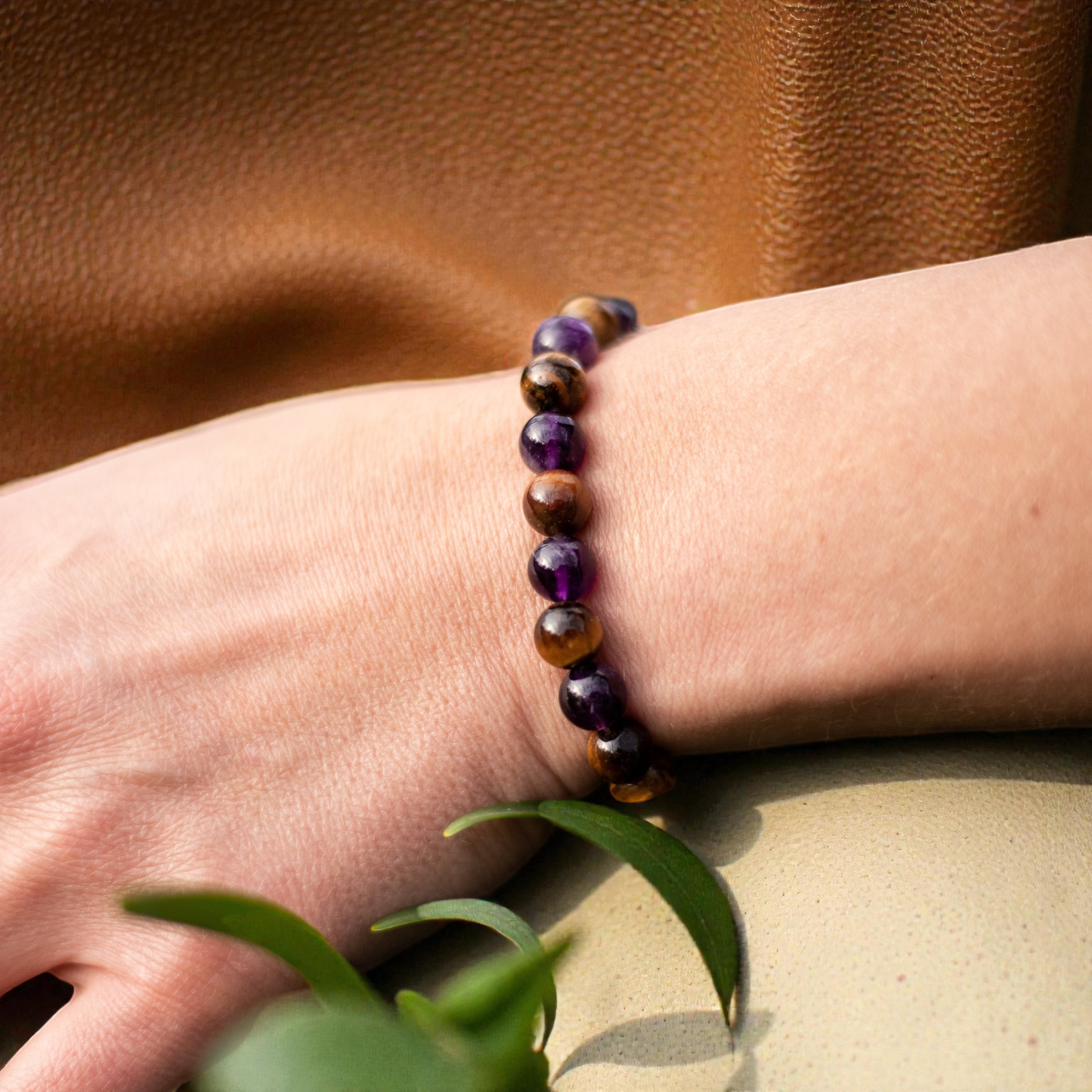 ATELIER-TIBET – Bracelet Délivrance en Améthyste & Oeil de Tigre