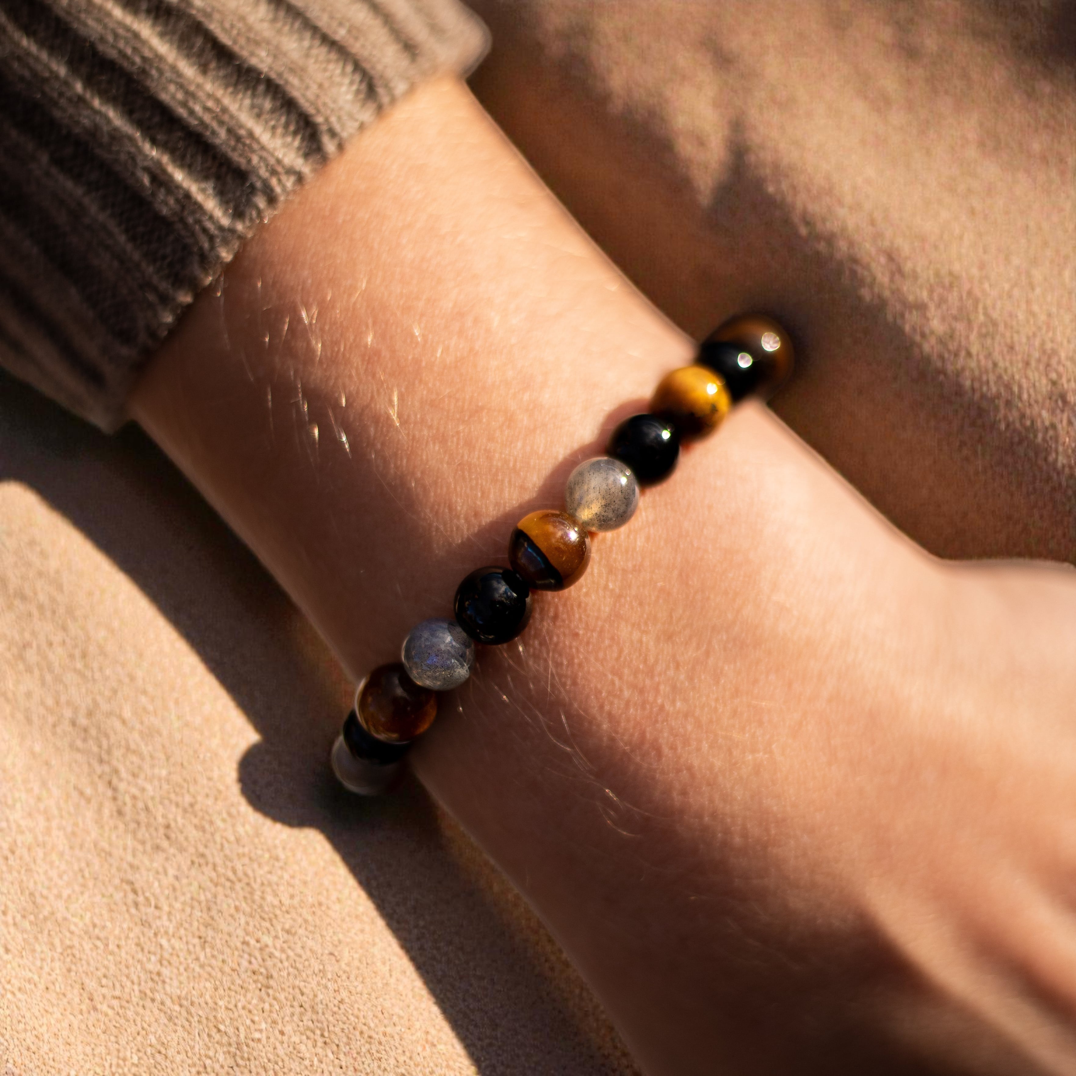 ATELIER-TIBET – Bracelet Protection Ultime en Tourmaline, Oeil de Tigre & Labradorite