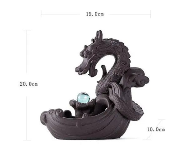 ATELIER-TIBET – Porte-Encens Dragon à Refoulement en Céramique 4