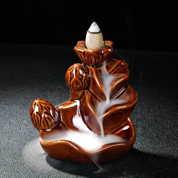 ATELIER-TIBET – Porte-Encens à Refoulement Bouddha Fleur de Lotus