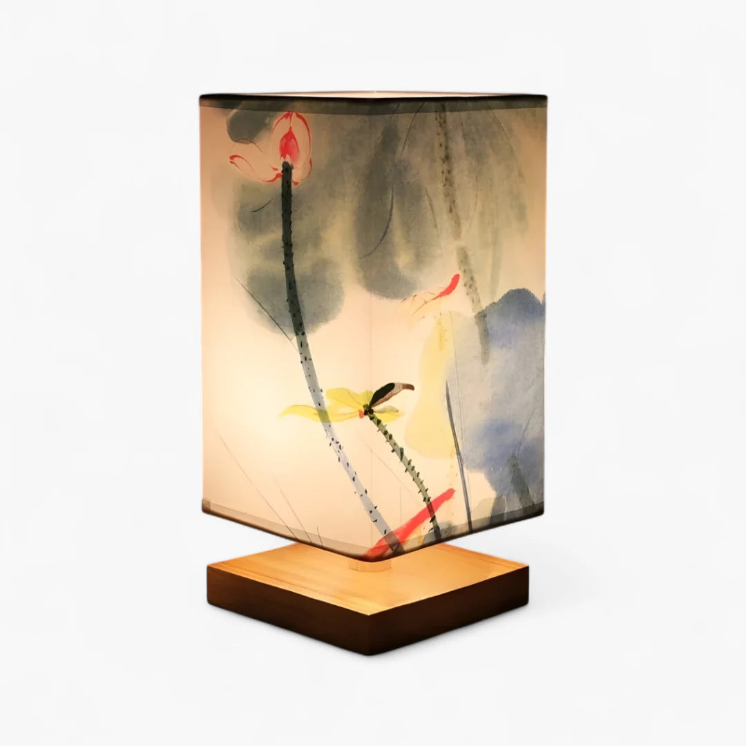 ATELIER-TIBET Lampe de Chevet Japonaise Scandinave – Éclairage Doux & Ambiance Zen pour Chambre et Salon