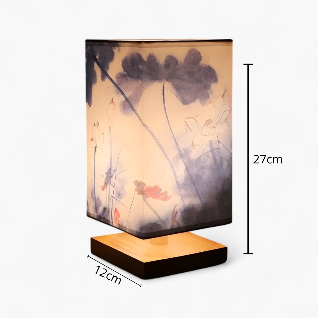 ATELIER-TIBET Lampe de Chevet Japonaise Scandinave – Éclairage Doux & Ambiance Zen pour Chambre et Salon
