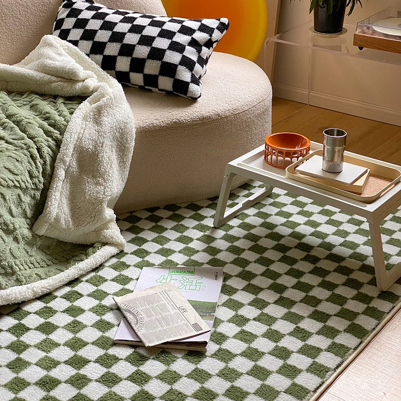 ATELIER-TIBET – Tapis Japonais Damier | Élégance Géométrique & Confort Minimaliste