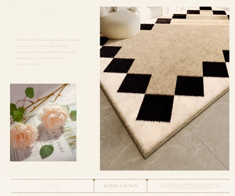 ATELIER-TIBET – Tapis Japonais Wabi Sabi Crème en Peluche Douce
