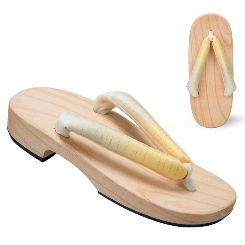 ATELIER-TIBET – Sandales Geta Dégradées en Bois Naturel & Coton