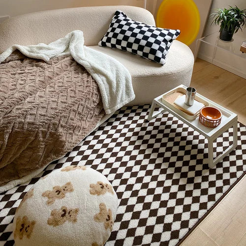 ATELIER-TIBET – Tapis Japonais Damier | Élégance Géométrique & Confort Minimaliste