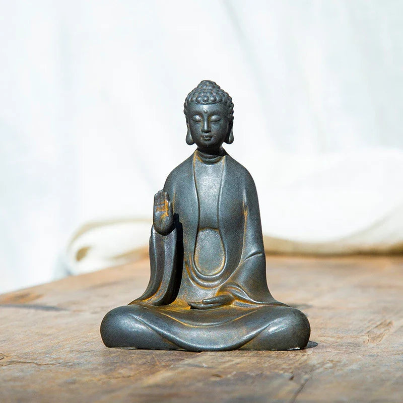 ATELIER-TIBET Statue Japonaise en Fonte | Sculpture Zen Décorative Intérieur & Jardin