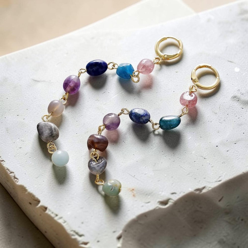 ATELIER-TIBET – Boucles d'Oreilles Cascade Bien-Être des 7 Chakras