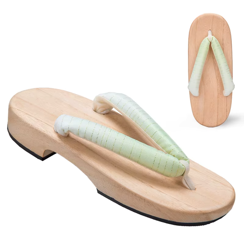 ATELIER-TIBET – Sandales Geta Dégradées en Bois Naturel & Coton