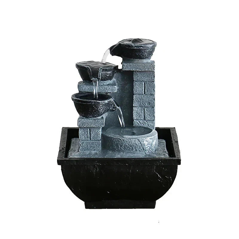 ATELIER-TIBET – Fontaine Japonaise Zen d’Intérieur en Résine avec Pompe Silencieuse