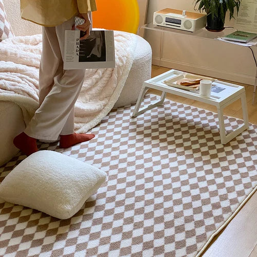 ATELIER-TIBET – Tapis Japonais Damier | Élégance Géométrique & Confort Minimaliste