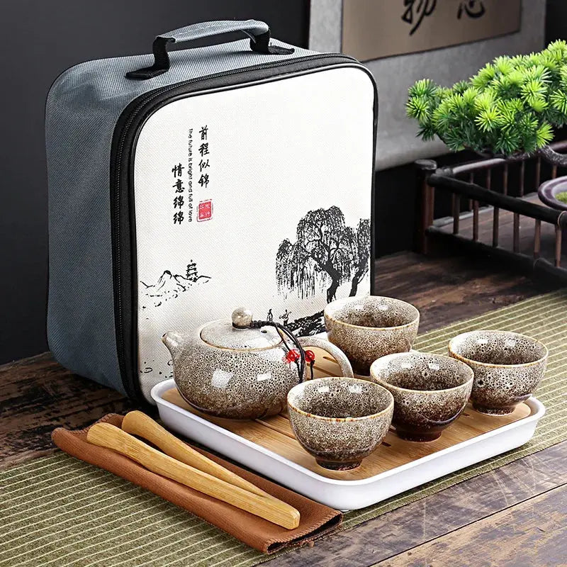 ATELIER-TIBET – Service à Thé Portable en Céramique, Rituels Zen & Voyages