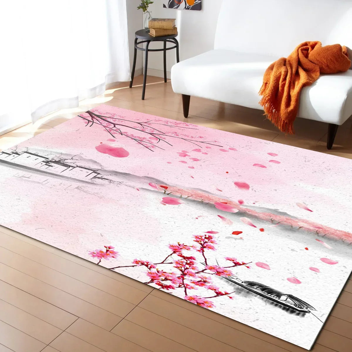 ATELIER-TIBET – Tapis Japonais Sakura en Velours Cristal Antidérapant