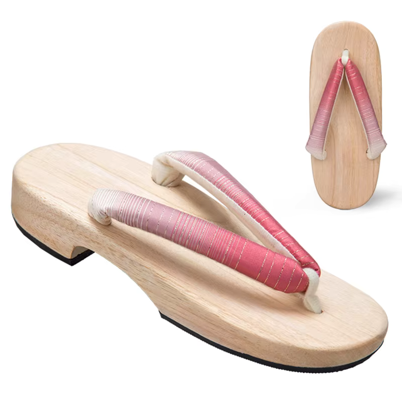ATELIER-TIBET – Sandales Geta Dégradées en Bois Naturel & Coton