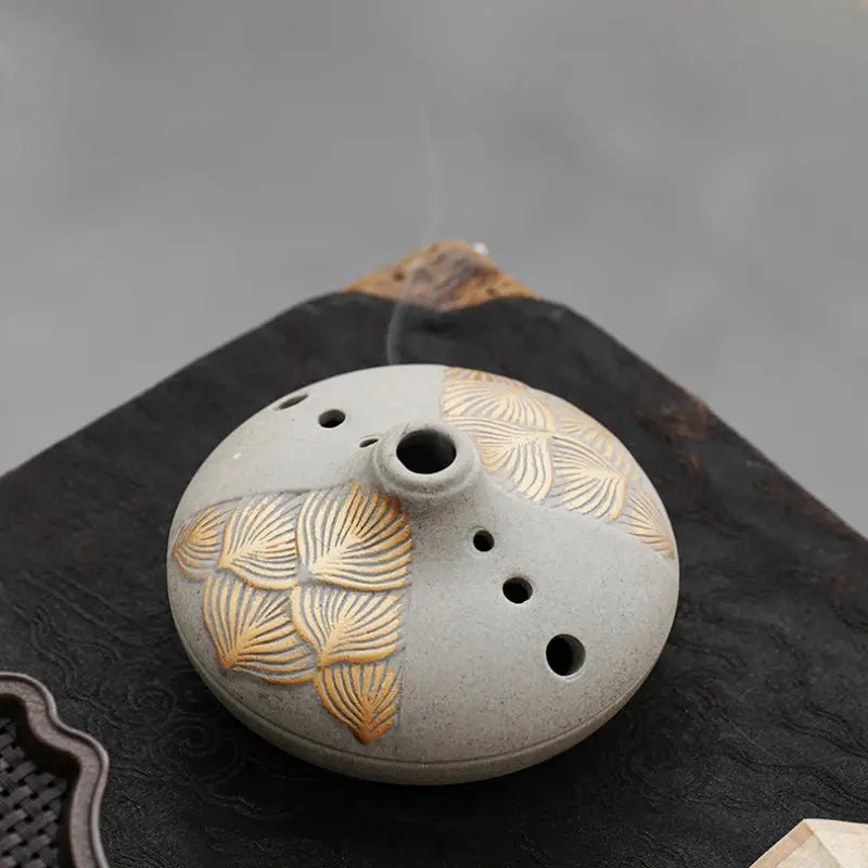 ATELIER-TIBET – Brûleur d’Encens Japonais Vintage en Céramique, Art Zen & Rituel