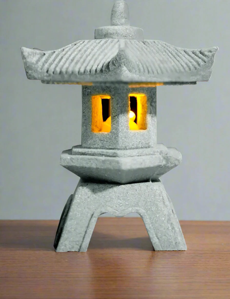 ATELIER-TIBET Mini Statue Lanterne Japonaise en Pierre | Décoration Zen Intérieur & Jardin