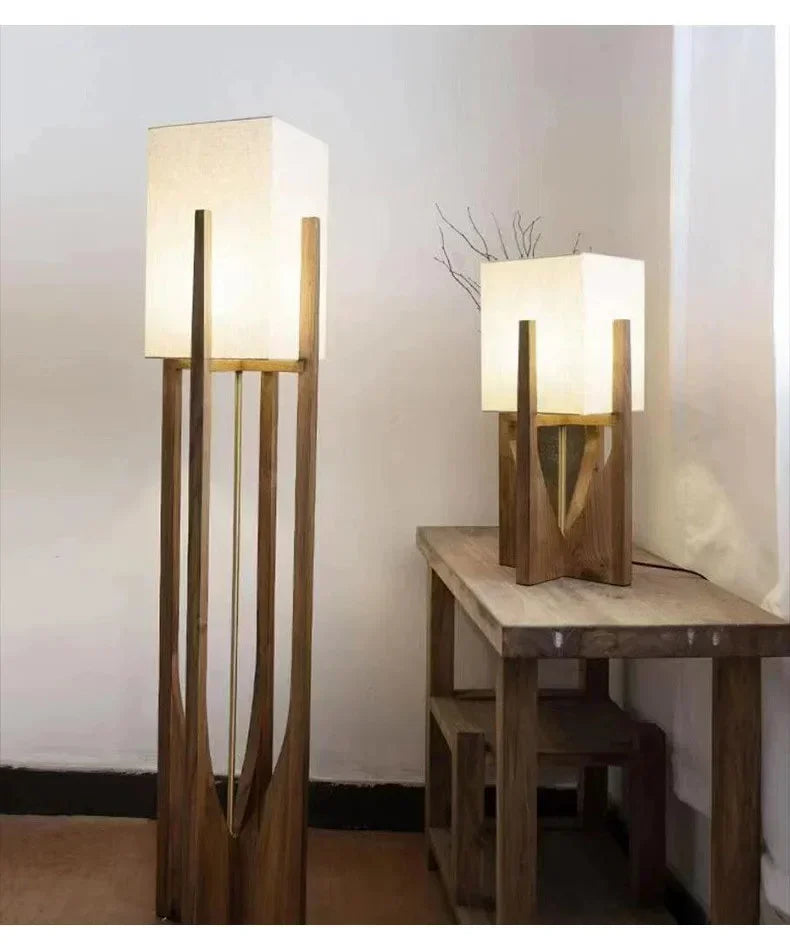 ATELIER-TIBET – Lampe Japonaise en Bois Naturel, Lumière Douce et Ambiance Zen
