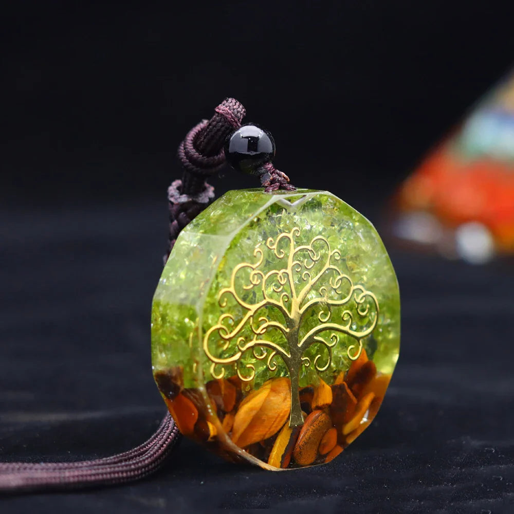 ATELIER-TIBET – Pendentif Orgonite Arbre de Vie décoratif