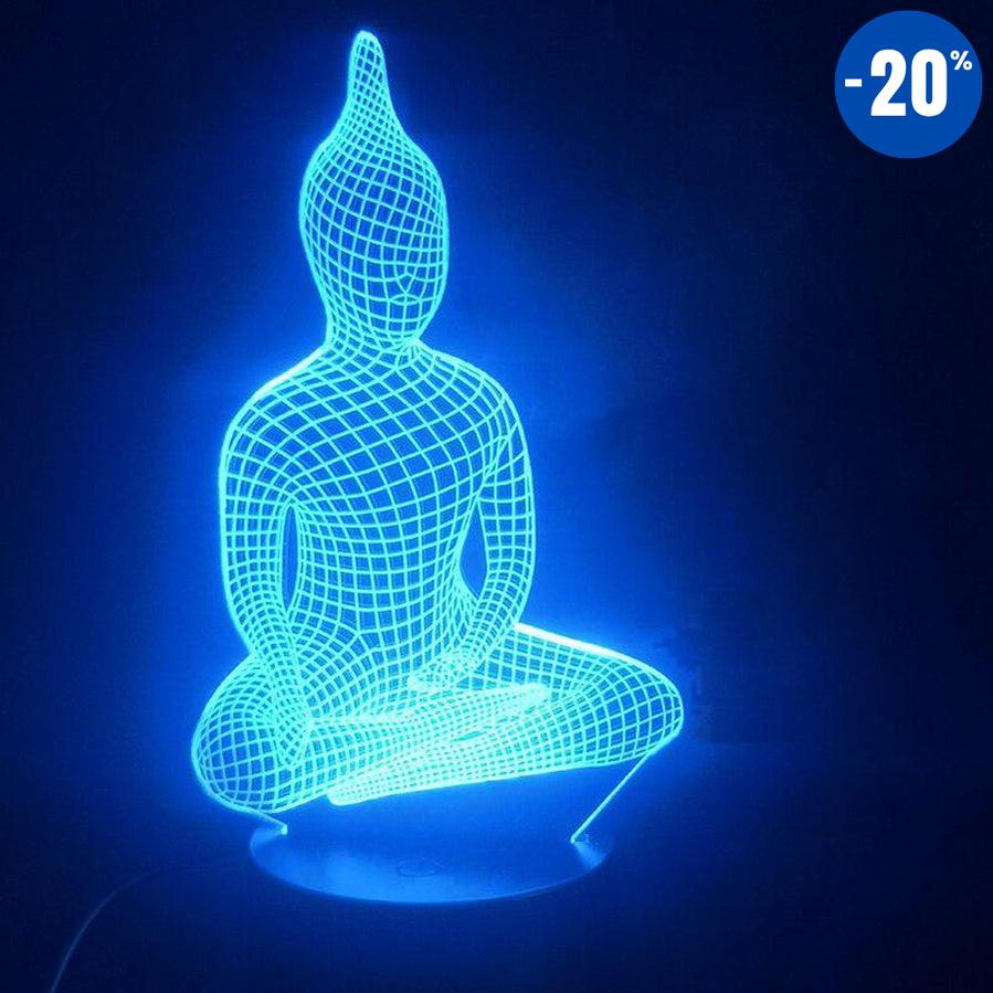 ATELIER-TIBET Superbe Lampe Bouddha Hologramme méditation 3D