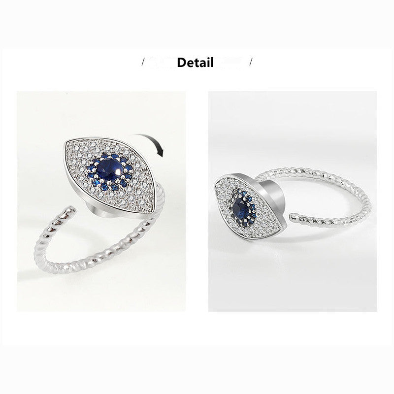 ATELIER-TIBET Bague Œil Protecteur Argent 925 Ajustable