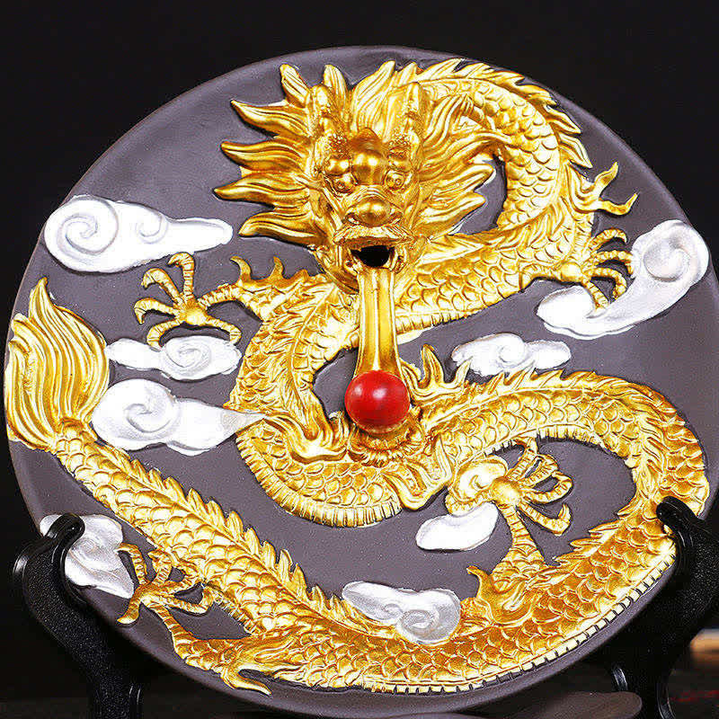 ATELIER-TIBET Brûleur d'encens de méditation à fontaine à fumée à refoulement en céramique Dragon
