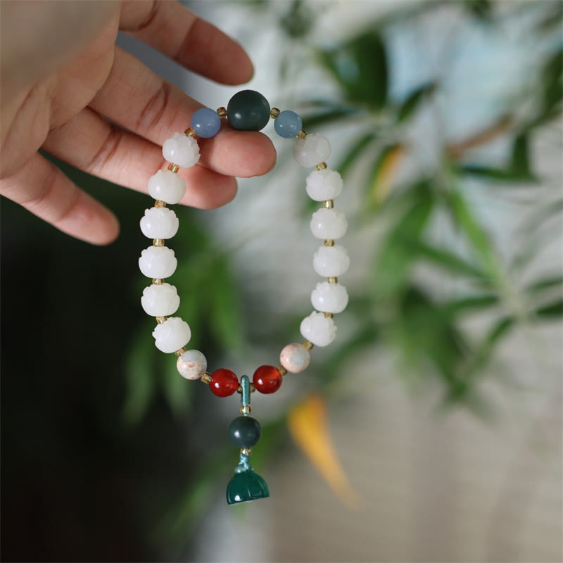 ATELIER-TIBET Bracelet Lotus Graines de Bodhi – Sagesse & Équilibre