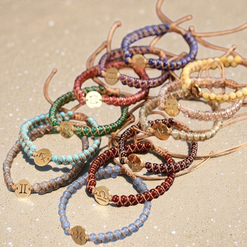ATELIER-TIBET – Bracelet Tressé 12 Constellations en Pierres Naturelles