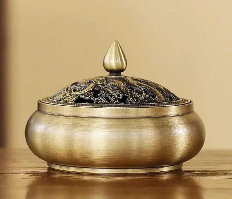 ATELIER-TIBET – Brûleur d’Encens en Cuivre Traditionnel, Élégance Intemporelle