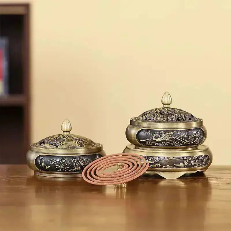ATELIER-TIBET – Brûleur d’Encens en Cuivre Traditionnel, Élégance Intemporelle