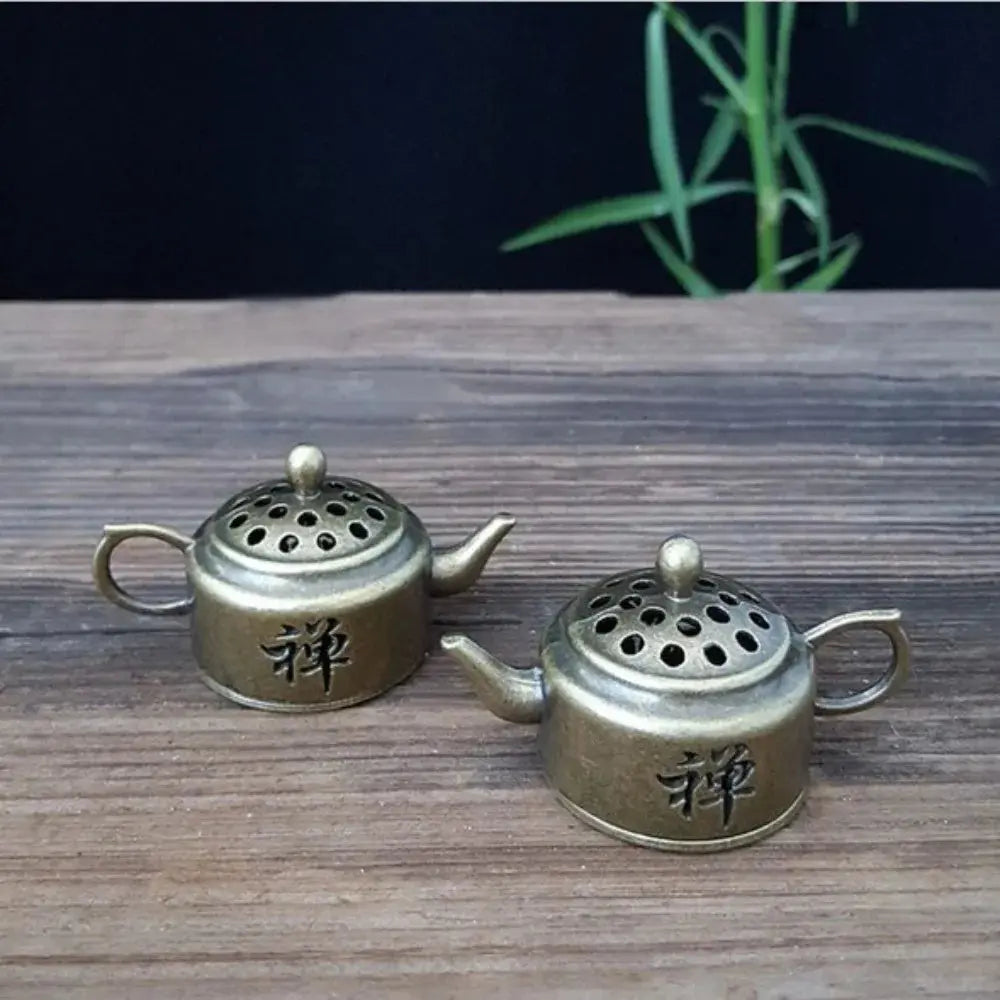 ATELIER-TIBET – Brûleur d’Encens Théière Mini en Laiton, Élégance & Tradition