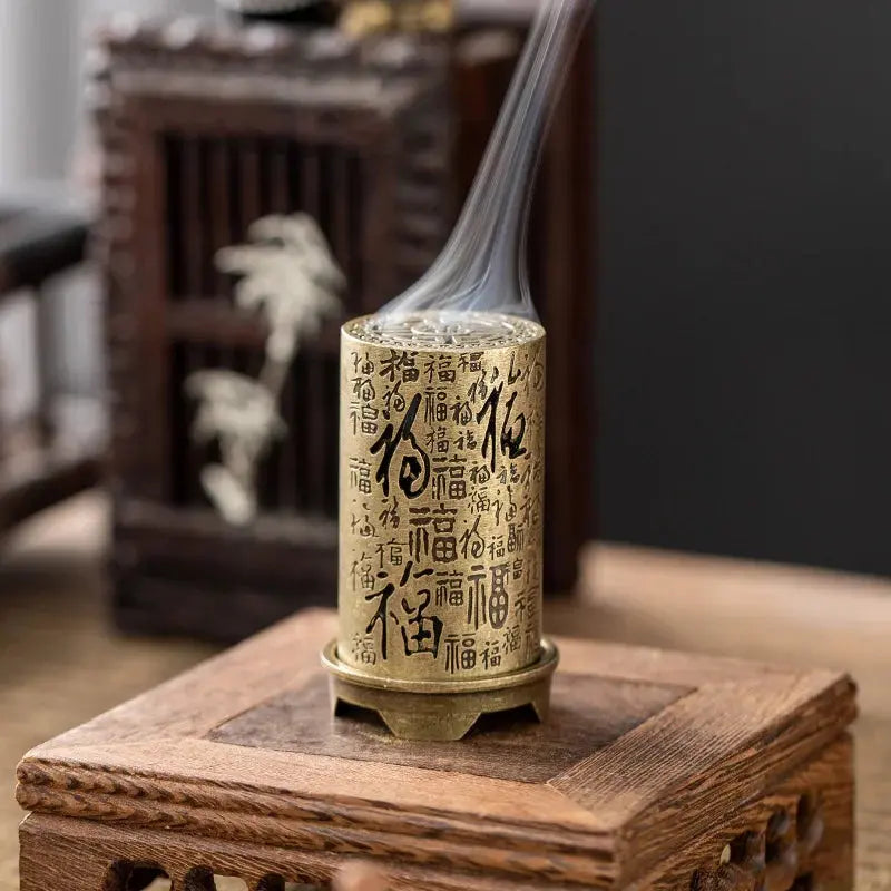 ATELIER-TIBET – Brûleur d’Encens Vertical en Alliage, Élégance & Tradition