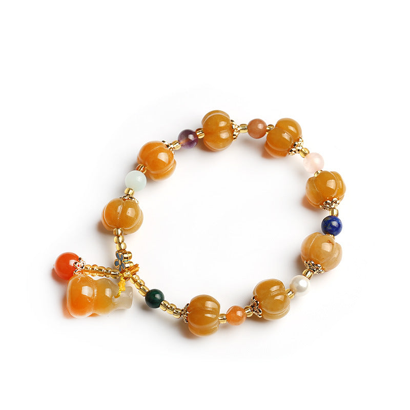 ATELIER-TIBET – Bracelet Pixiu Wealth en Jade Soie Dorée Naturel 10 mm | Abondance & Protection Symbolique