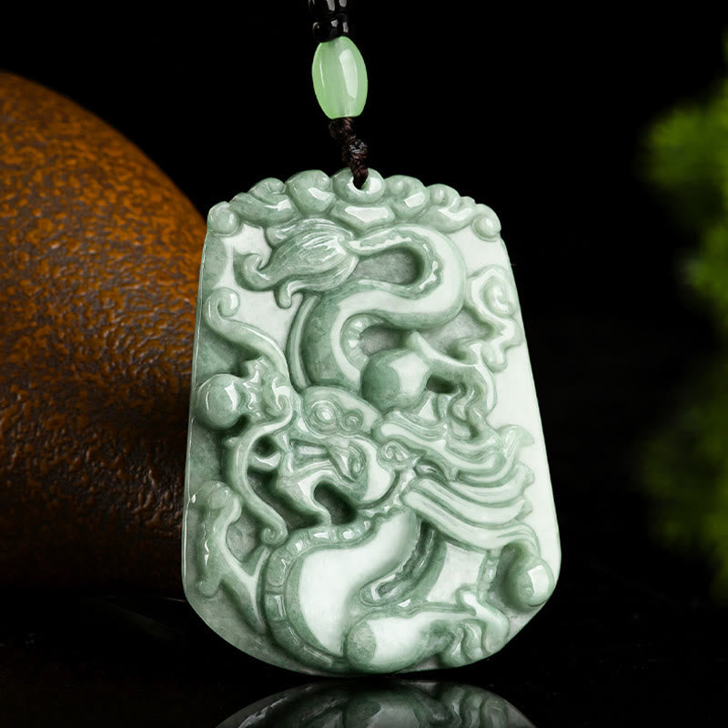 ATELIER-TIBET – Collier Dragon du Zodiaque Chinois en Jade Naturel