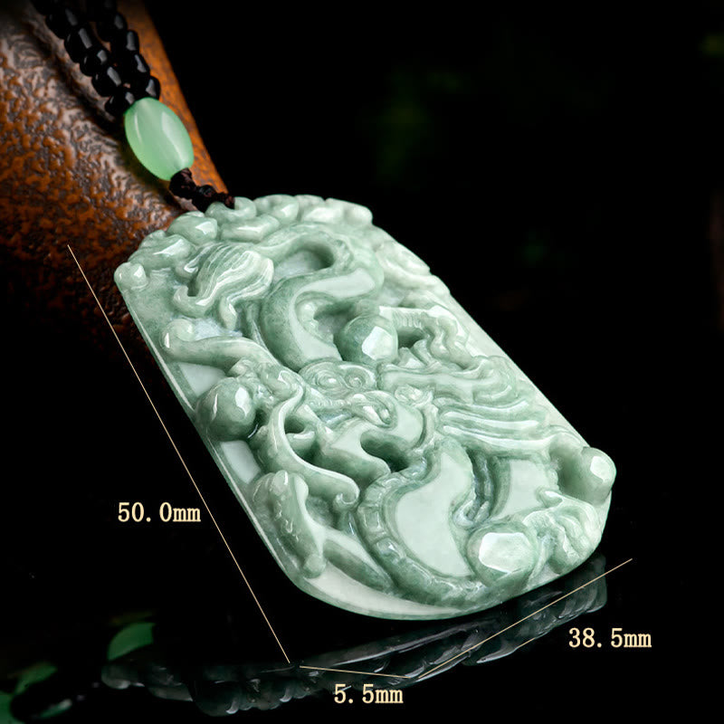ATELIER-TIBET – Collier Dragon du Zodiaque Chinois en Jade Naturel