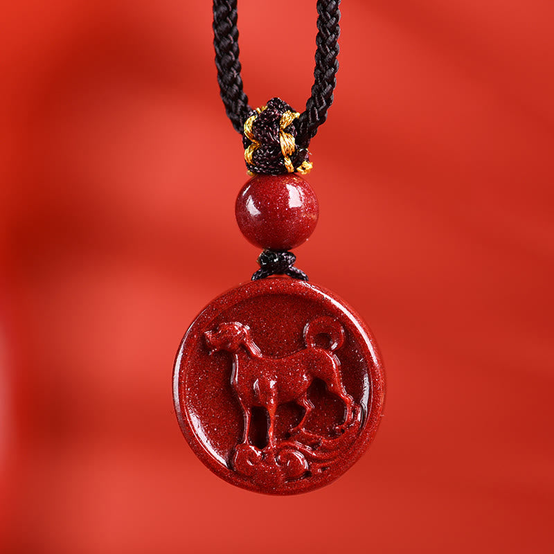 ATELIER-TIBET – Collier Zodiaque Chinois en Cinabre Naturel