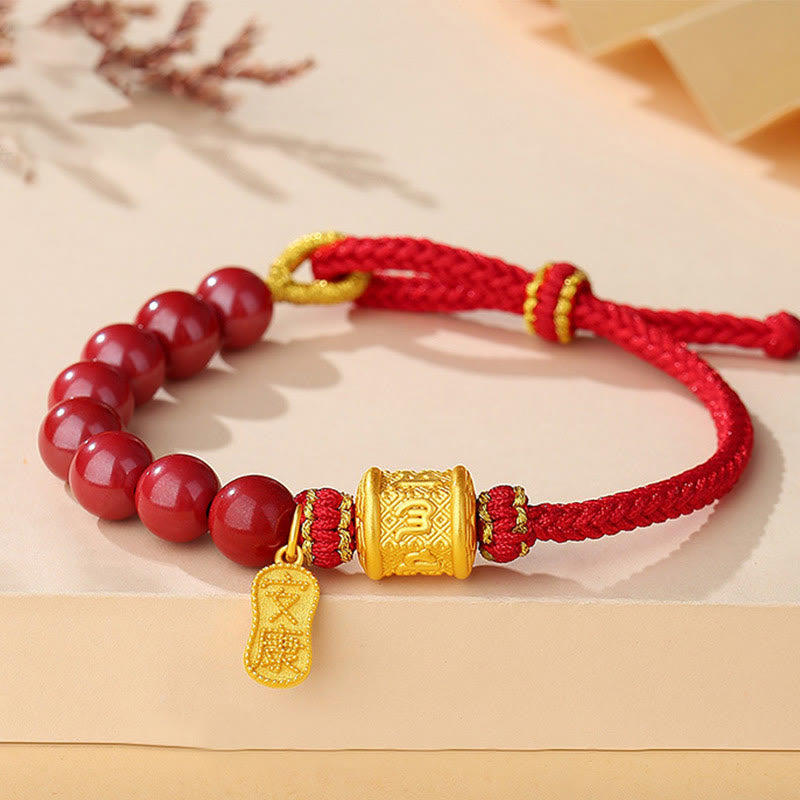 ATELIER-TIBET Bracelet Cinabre & Mantra Argent 999 – Ancrage & Intention