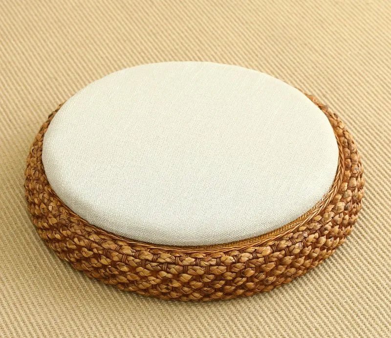 ATELIER-TIBET – Coussin “TatamiSerenity” en Paille Naturelle – Assise Sol & Méditation Zen