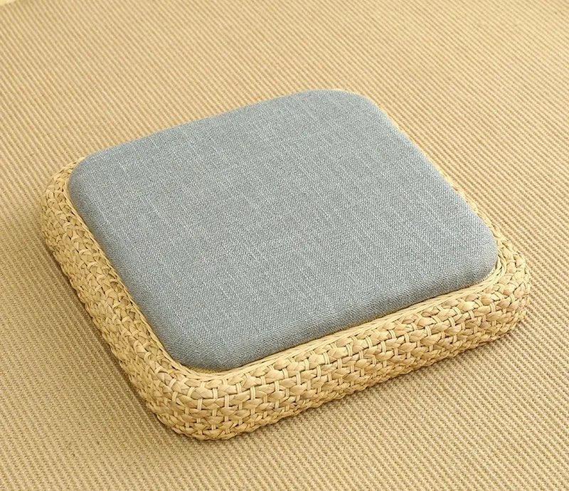 ATELIER-TIBET – Coussin “TatamiSerenity” en Paille Naturelle – Assise Sol & Méditation Zen
