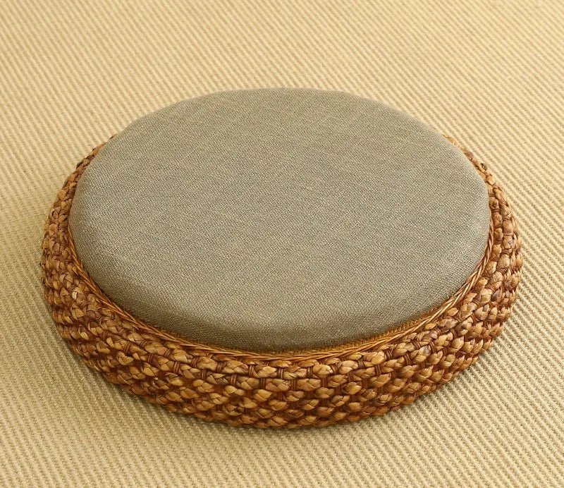 ATELIER-TIBET – Coussin “TatamiSerenity” en Paille Naturelle – Assise Sol & Méditation Zen